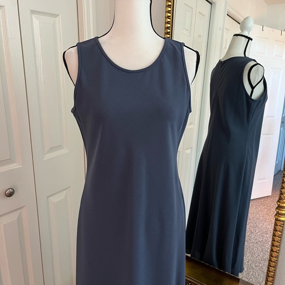 Armani Collezioni Made in Italy Blue Virgin Wool Sleeveless Maxi Dress Size 10 - Picture 4 of 7